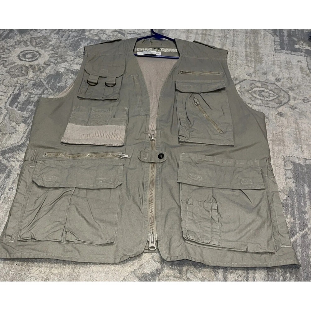 Nikoata  Exploration New Mens Sz Large Beige Fishing Hunting Utility Safari Vest